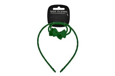 Alice Hairband & Elastics - Bottle Green
