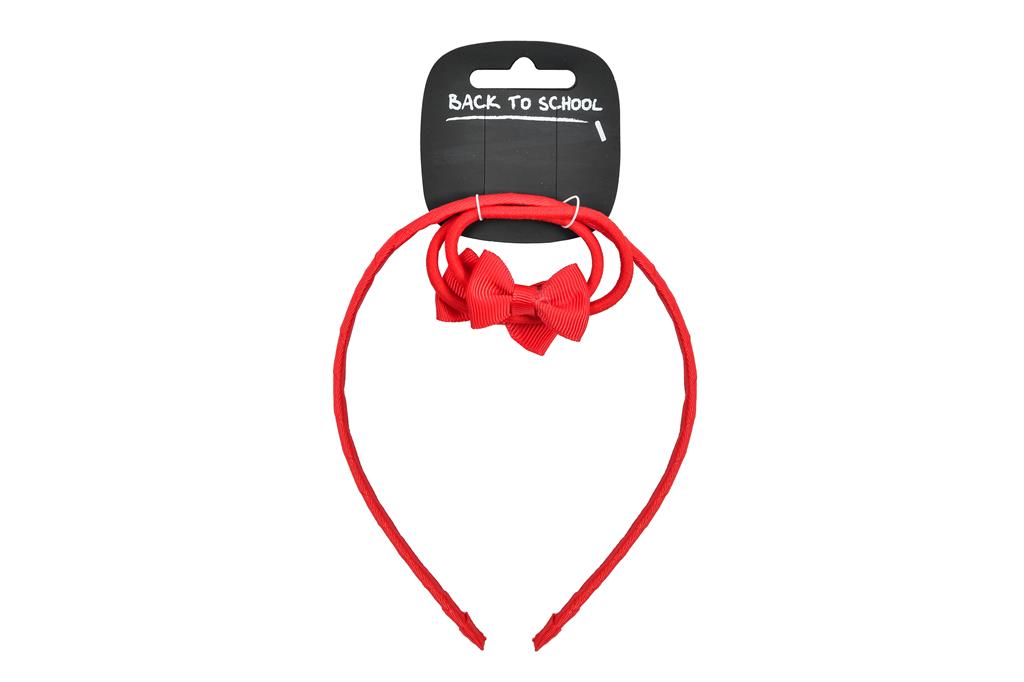 Alice Hairband & Elastics - Red