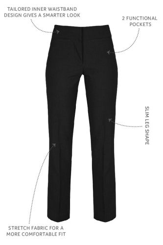 Trutex - Girls Twin Pocket Slim Fit Trouser - Black