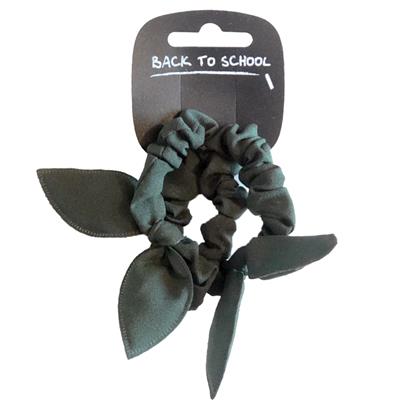 Bow Hair Scrunchies - 2 pack - Bottle Green