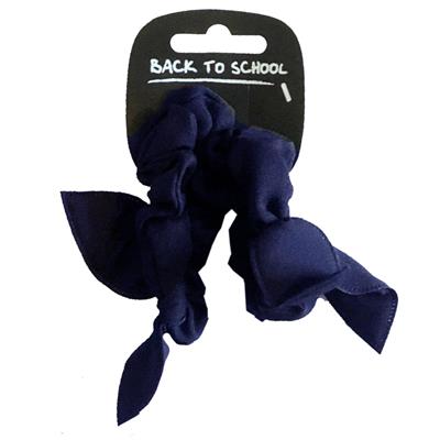 Bow Hair Scrunchies - 2 pack - Navy