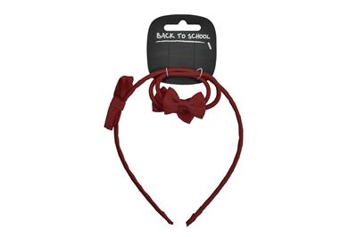 Alice Hairband & Elastics - Maroon