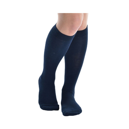 PEX Knee High Cotton Rich Socks - Navy (2 Pairs)