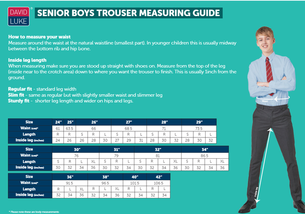 David Luke - Boys Senior (Regular Fit - 958) Trouser - Grey