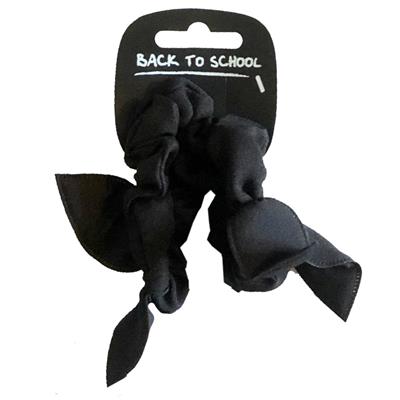 Bow Hair Scrunchies - 2 pack - Black