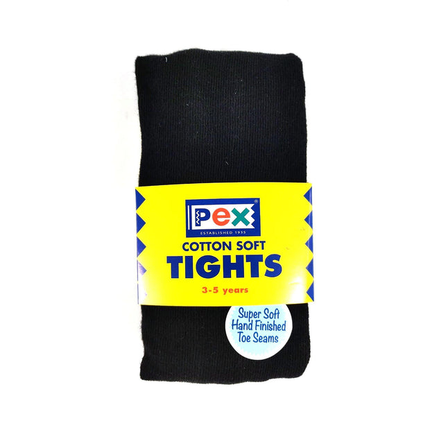 PEX Cotton Soft Tights - Black (2 Pairs)