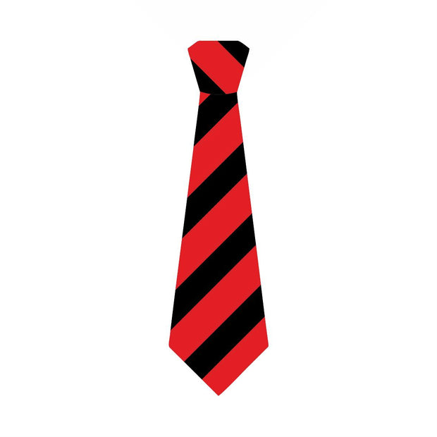 Red/ Black Striped House Tie - 16" Clip-On