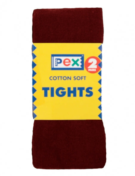 PEX Cotton Soft Tights - Maroon (2 Pairs)