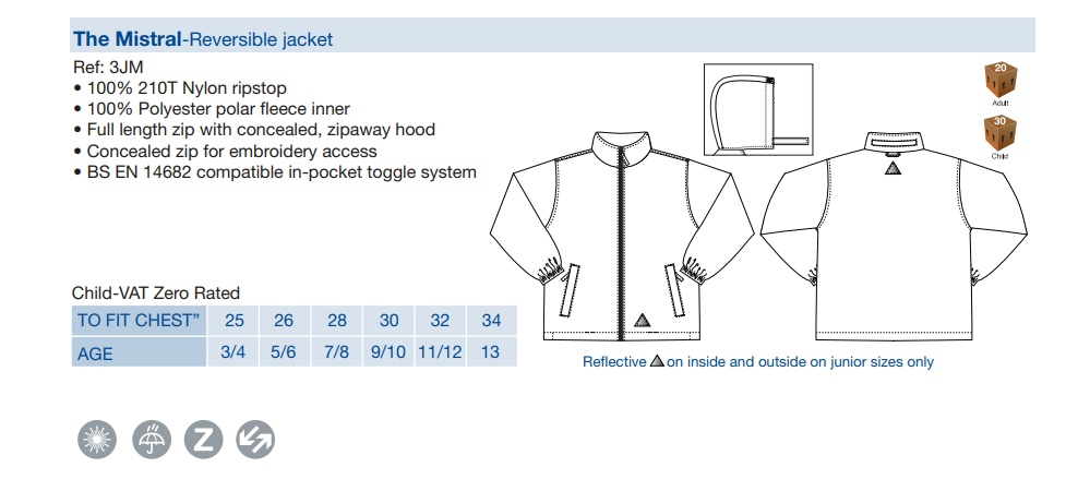 St James's Primary - Reversible Fleece Jacket *DISCONTINUED LOGO*