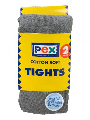 PEX Cotton Soft Tights - Grey (2 Pairs)