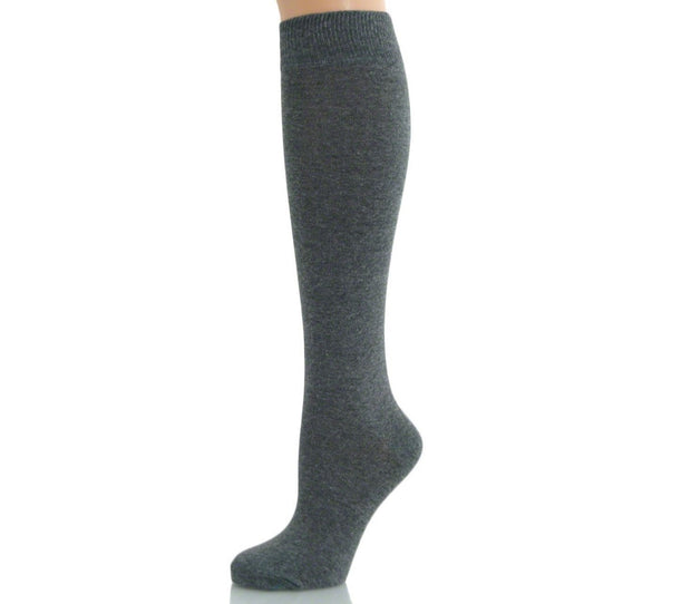 PEX Knee High Cotton Rich Socks - Grey (2 Pairs)