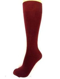 PEX Knee High Cotton Rich Socks - Maroon (2 Pairs)